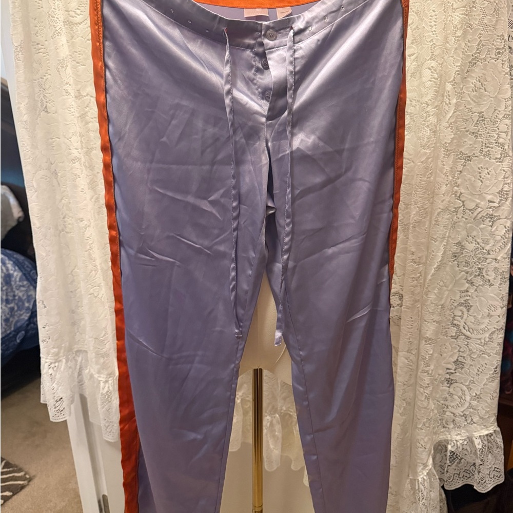 Vintage Y2K Victoria's Secret Orange and Purple Satin Loungewear Pants